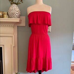 Three Dots Off-Shoulder Red Dress - XS - NWT